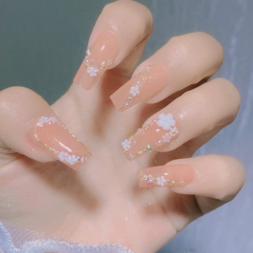 Украшение для ногтей Цветок Lurrose Мини Цветок Смола Маленькие Крошечные Белые Цветы Плоские 3D Цветочные Блестки Наклейки для DIY Дизайна Ногтей Украшения, фото №5