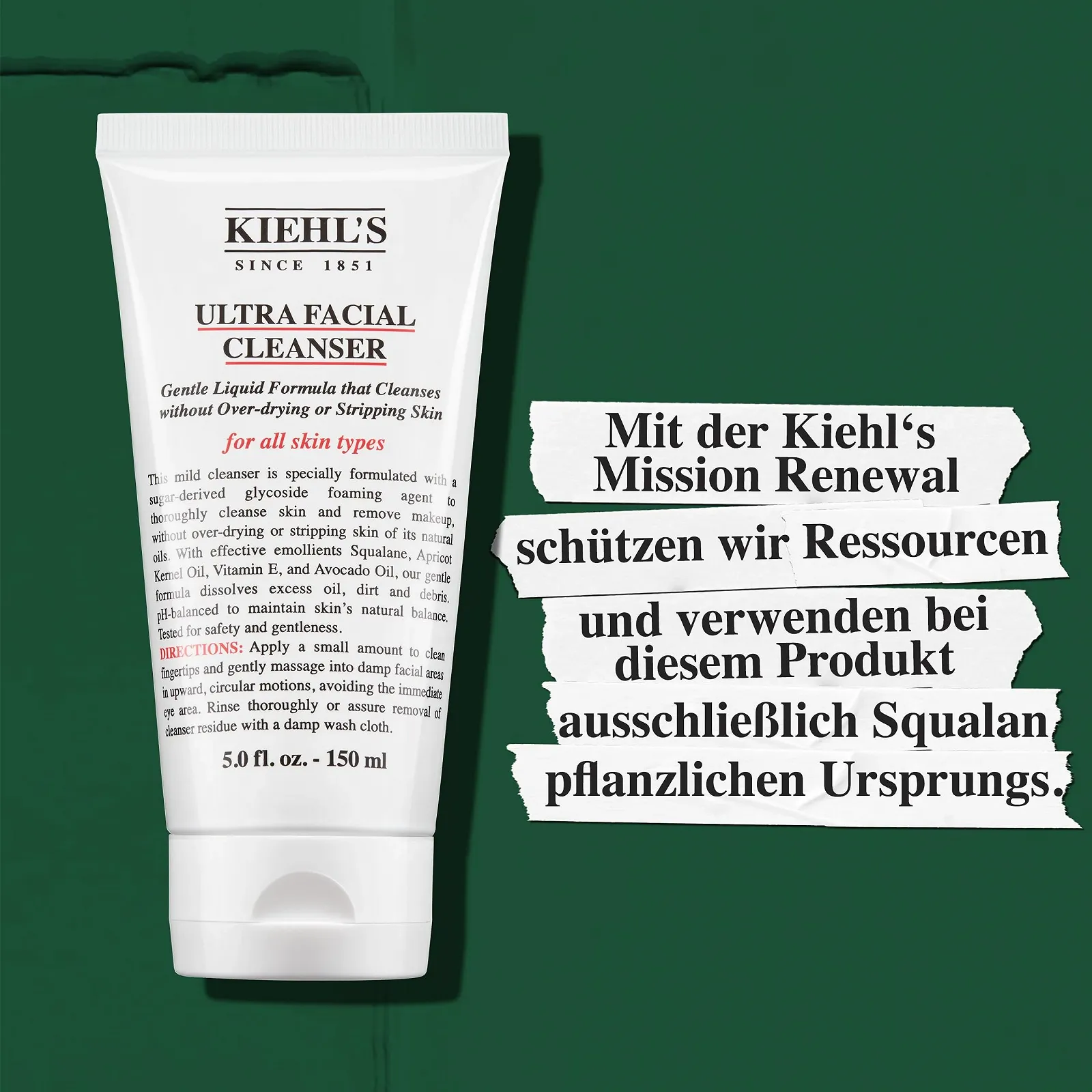 Очищувальний засіб для обличчя KIEHL'S Ultra Facial Cleanser 150 мл М'який засіб для вмивання на основі олії авокадо, що піниться, для зняття макіяжу для всіх типів шкіри, фото №7