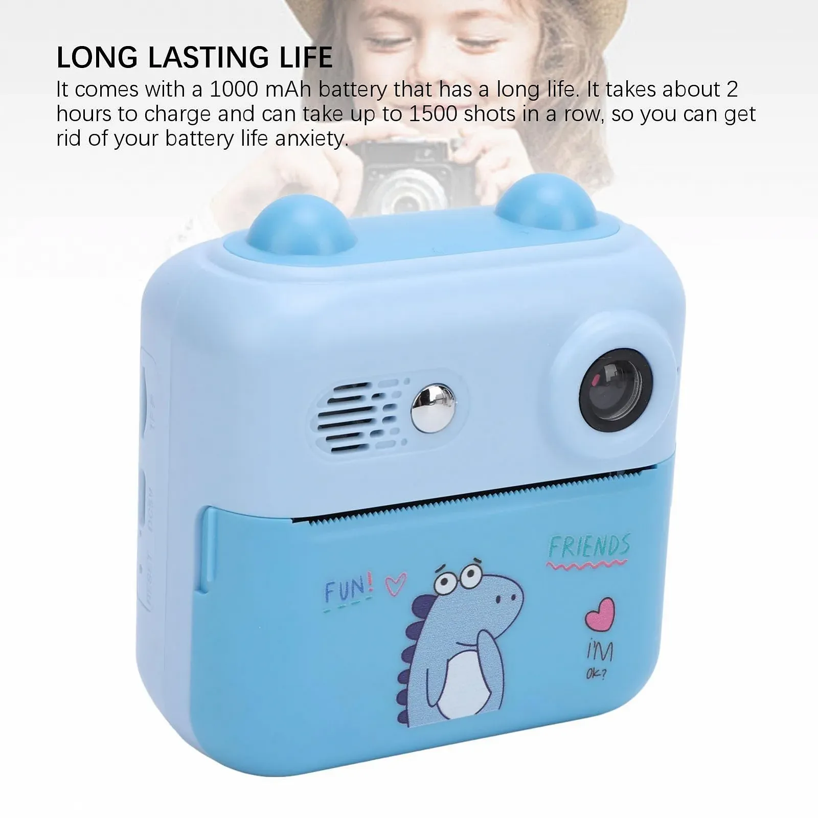 Цифровая камера мгновенной печати 50MP 1080P HD 2.4 дюйма 16x Zoom Blue, фото №8