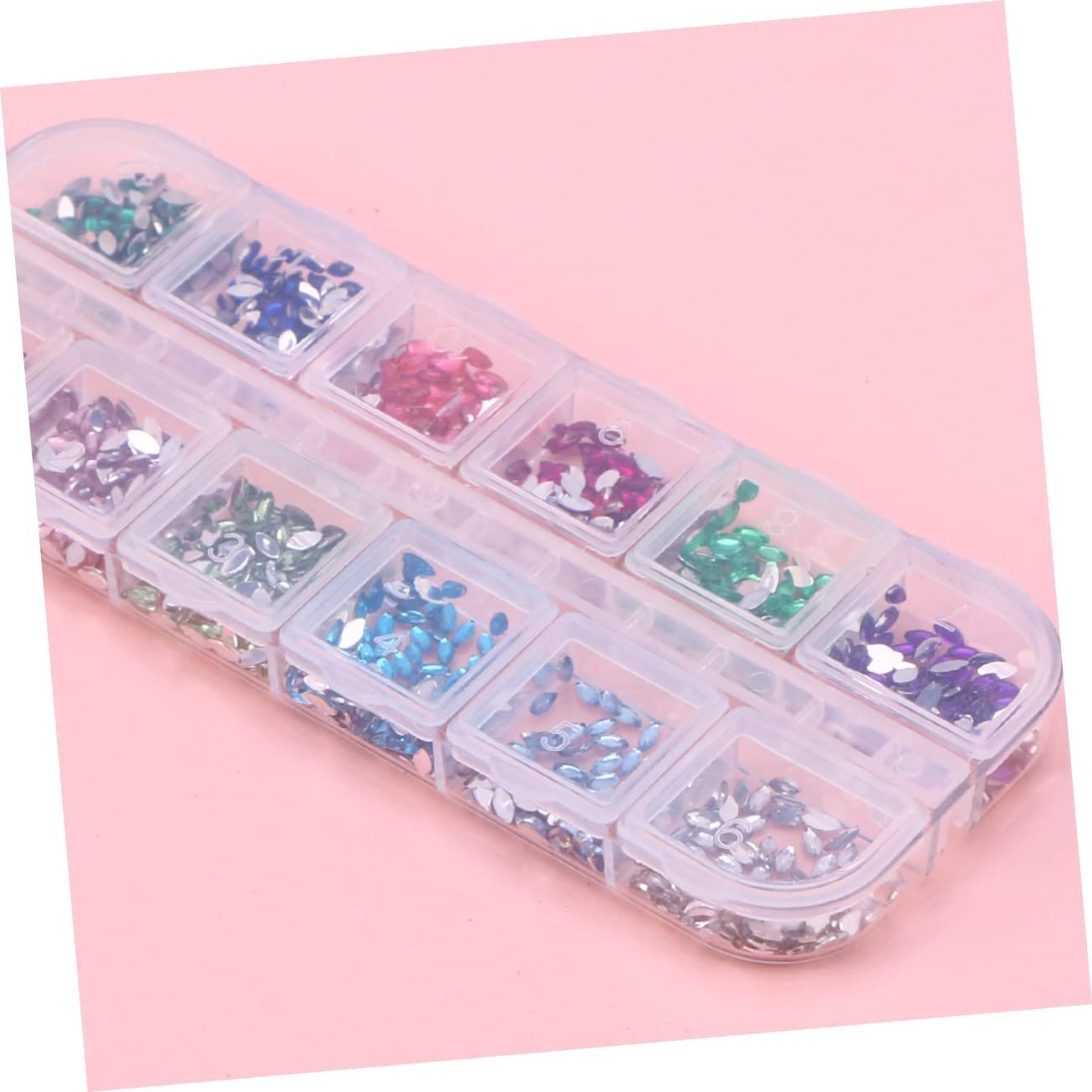 Прикраса для нігтів Housoutil, кольорові блискучі кристали, стрази з плоскою задньою частиною, фото №8