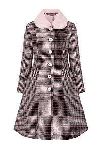 Пальто Hell Bunny Watson Жіноче Чорний/Рожевий - Фото 1