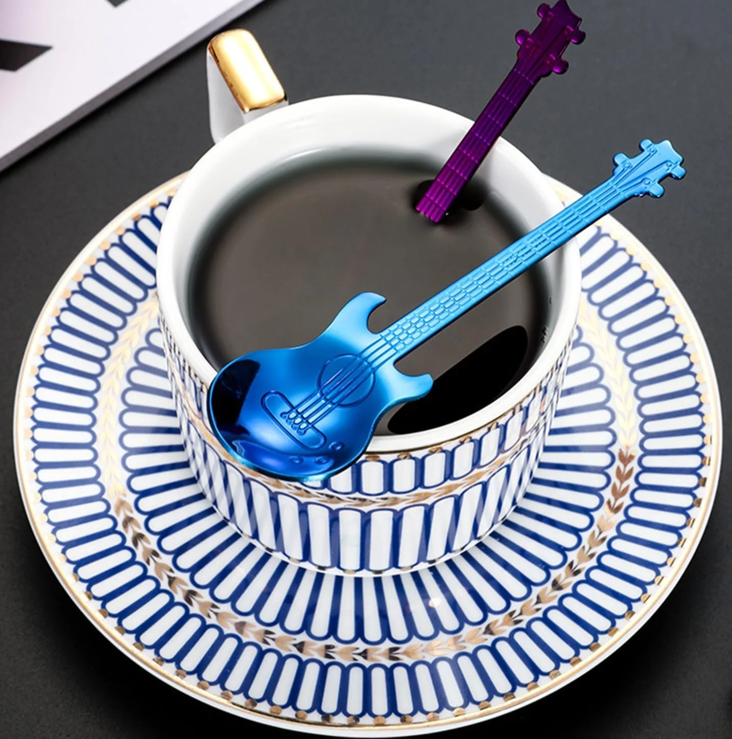 Набір з 7 кольорових десертних ложок з нержавіючої сталі, фото №4