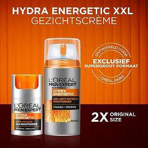 Крем для обличчя L'Oréal Men Expert Hydra Energy XXL підбадьорливий зволожувальний 24H Anti-Fatigue з вітаміном C 100 мл synthetic.ua - Фото 1