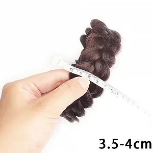 Жіночий обруч для волосся з плетеною косою, темно-коричневий synthetic.ua - Фото 1