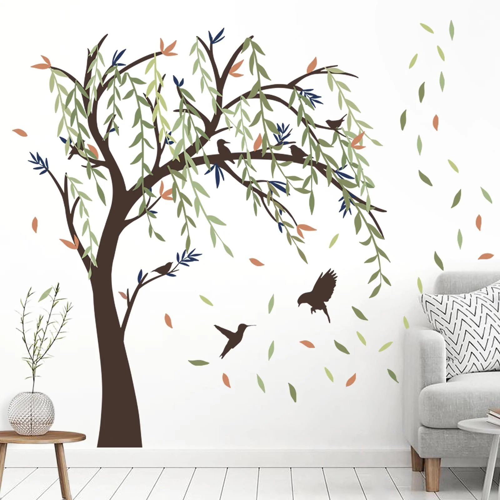 Настільна наклейка milaosk Дерево та птах абстракція ПВХ 127 x 142 см, фото №1