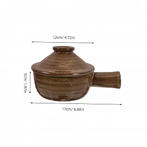 Кастрюля-сотейник Керамическая Из каменной массы с крышкой и одной ручкой термостойкая synthetic.ua - Фото 1