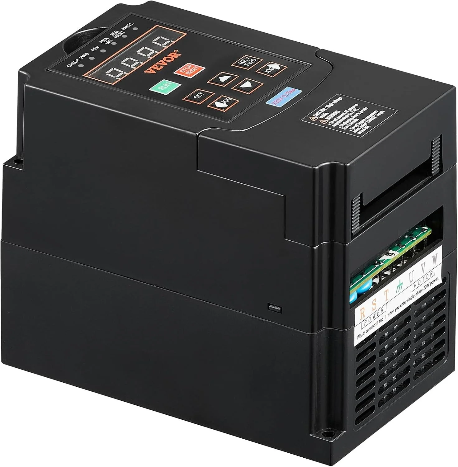 Перетворювач частоти VEVOR A2-8007M VFD 0.75кВт 220 В Чорний, фото №7