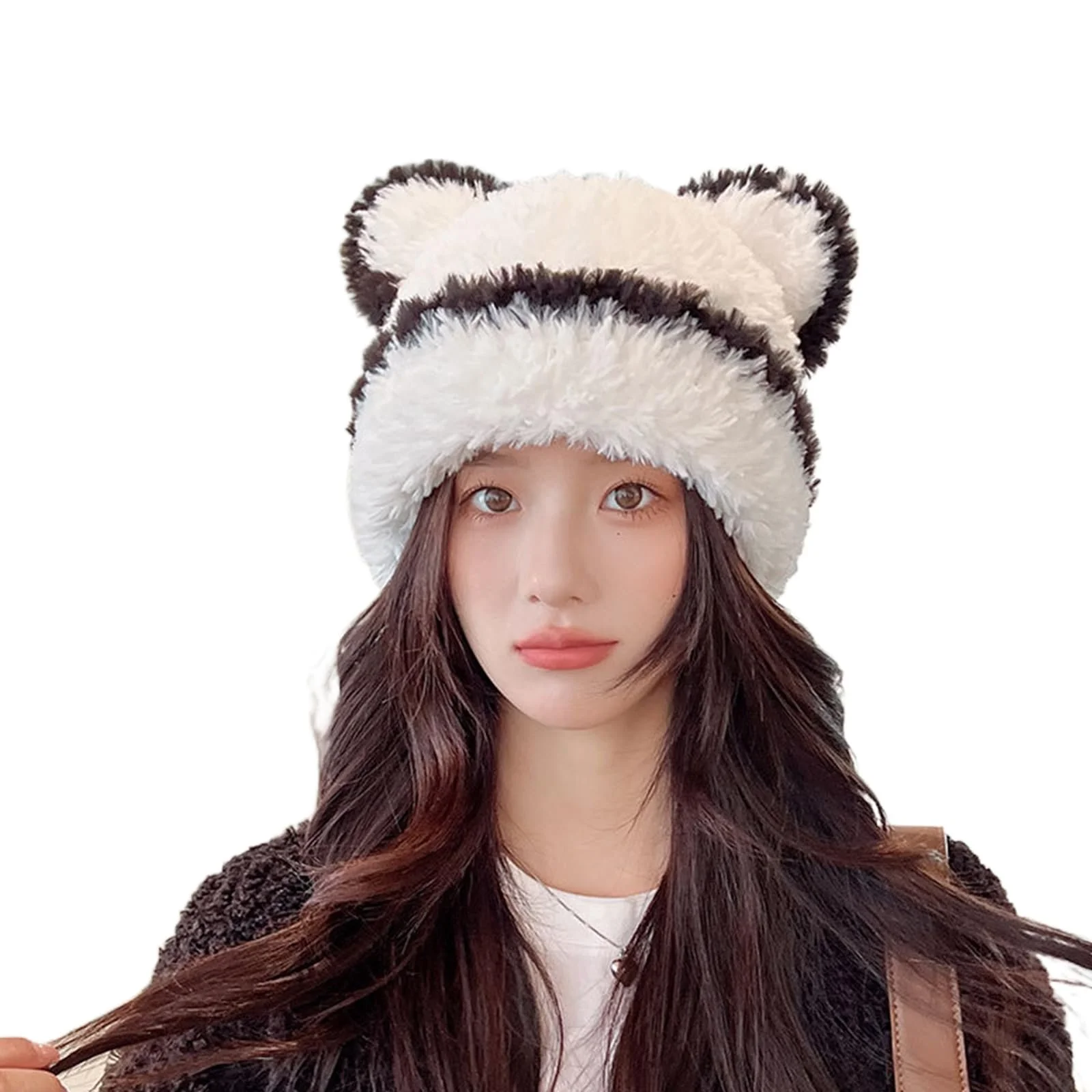 Шапка Ведмедик Ldabrye Зимова З хутряними вушками для дівчат Y2K, фото №6 Шапка Ведмедик Ldabrye Зимова З хутряними вушками для дівчат Y2K, фото №6