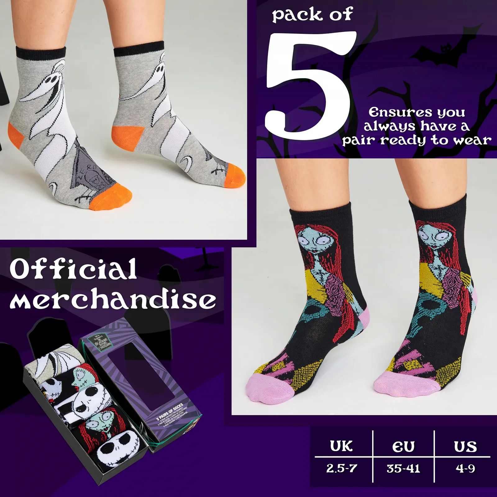 Женские носки Disney Мягкие носки Набор из 5 пар Подарок для женщин и девушек-подростков, фото №6