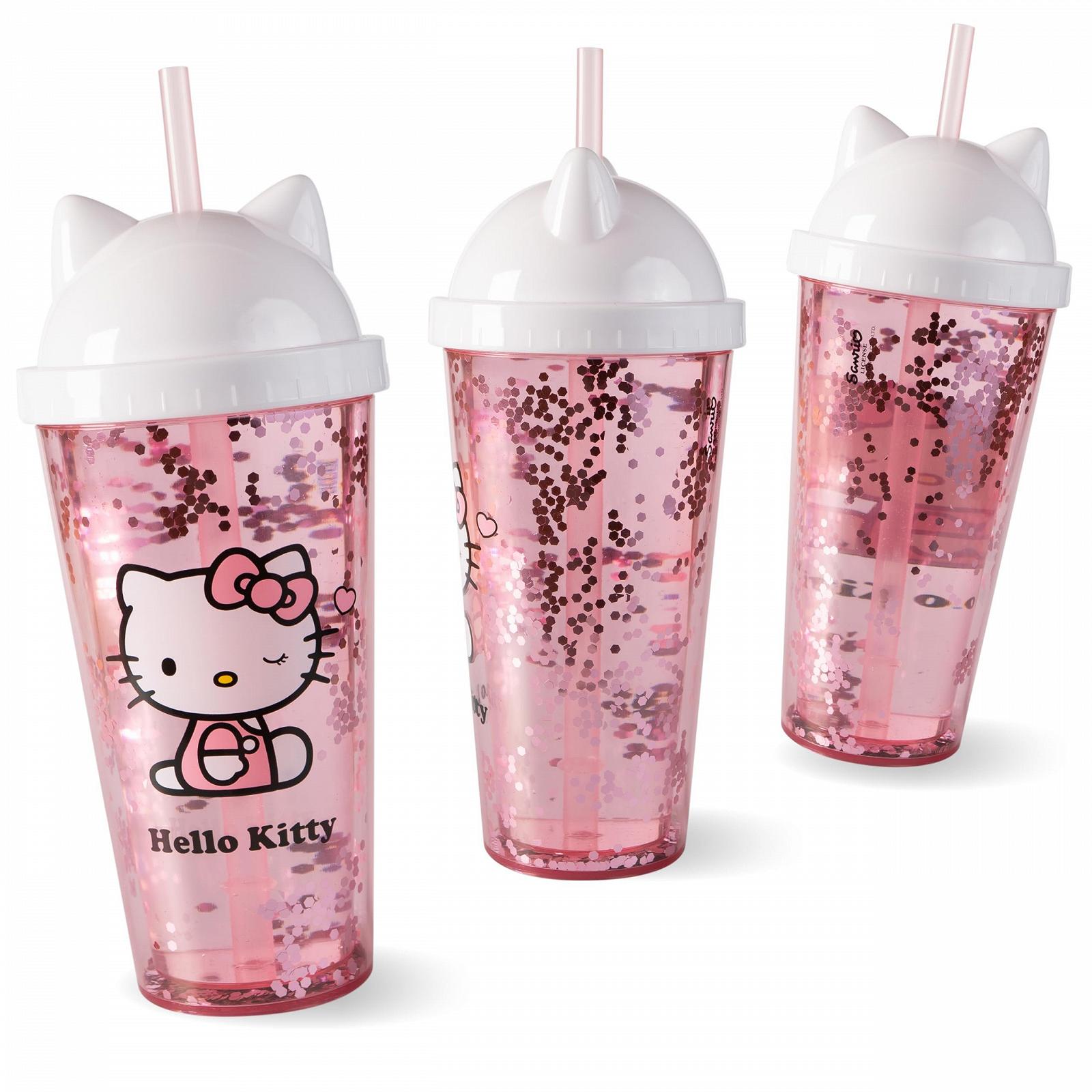 Дитяча чашка з кришкою та соломинкою Hello Kitty 425 мл для холодних напоїв, фото №2