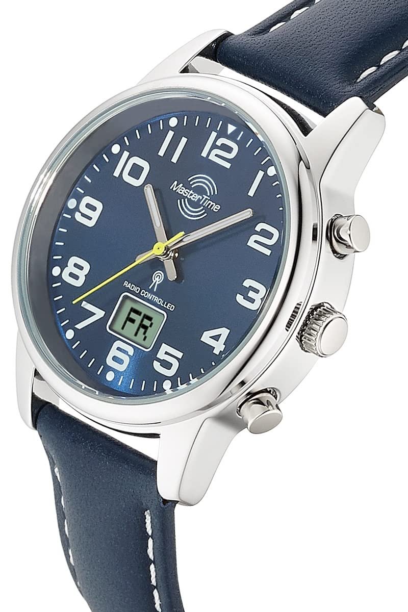Женские часы Кварцевые Master Time Funk MTLA-10818-32L Аналоговые Цифровые Ремешок кожаный серебряный Современный, фото №2