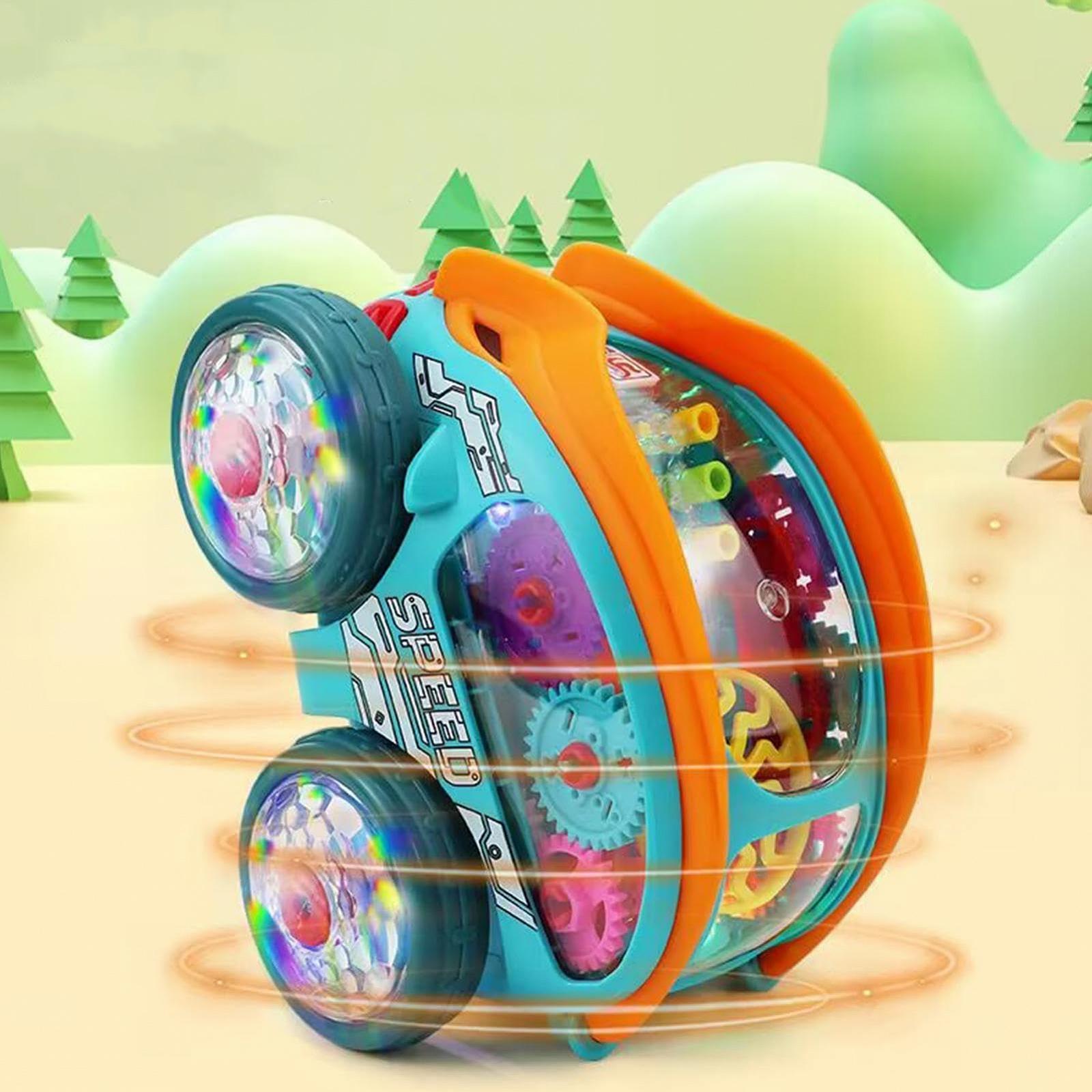 Автомобиль Bexdug Dynamic Gear-Powered с LED подсветкой, 360° Вращающийся Игрушечный автомобиль с музыкой, Прозрачный электрический автомобиль, Автомобиль с цветными движущимися шестернями, фото №5