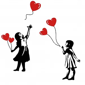 Наклейка на стіну SUPERDANT Бенксі Дівчинка з кулею вінілова 96 x 30 см - Фото 1