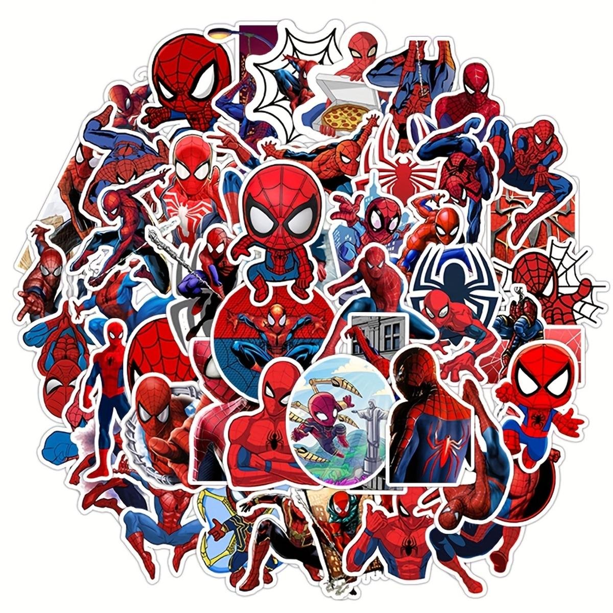 Стікери Людина Павук Spiderman Спайдермен Марвел стікерпак наклейки набір наклейок 50 шт, фото №1