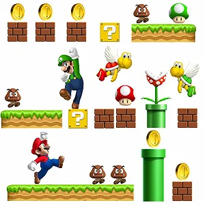 Наклейки на стіну WlsqDE Mario 3D 30 x 90 см 2 шт. - Фото 1