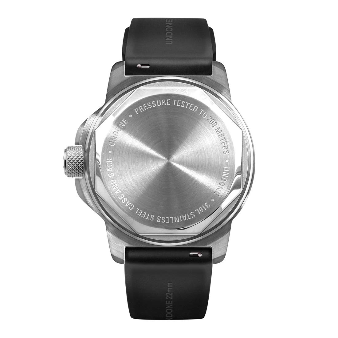 Годинник Undone Aqua 316L Steel Automatic Steel Чорний Силіконовий Submariner Сапфіровий Керамічний Дайвер, фото №4