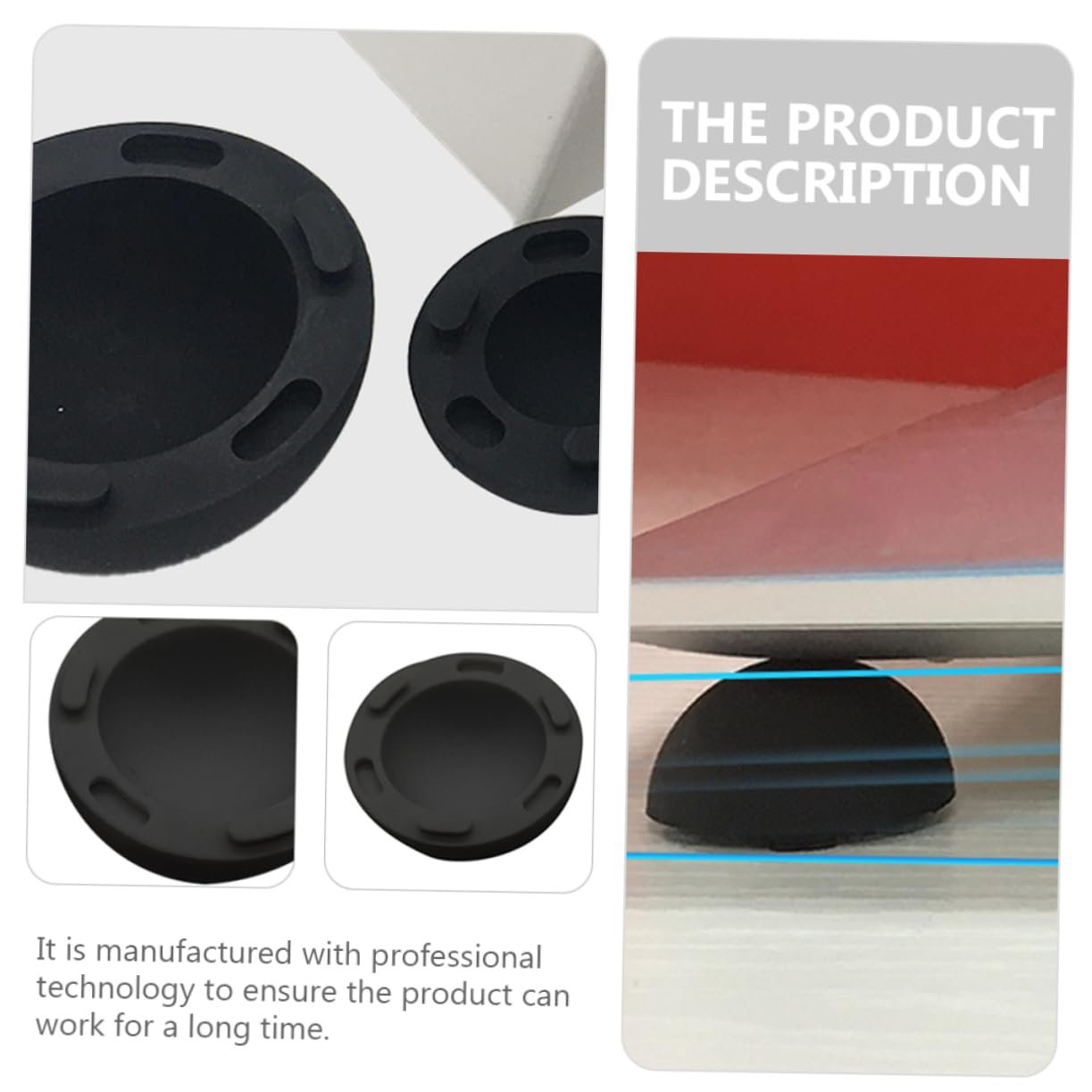 Подставка для ноутбука Tofficu, 4 шт., силиконовые сферические ножки для охлаждения, вентиляции и контроля температуры, подходит для ноутбуков и портативных устройств, фото №4