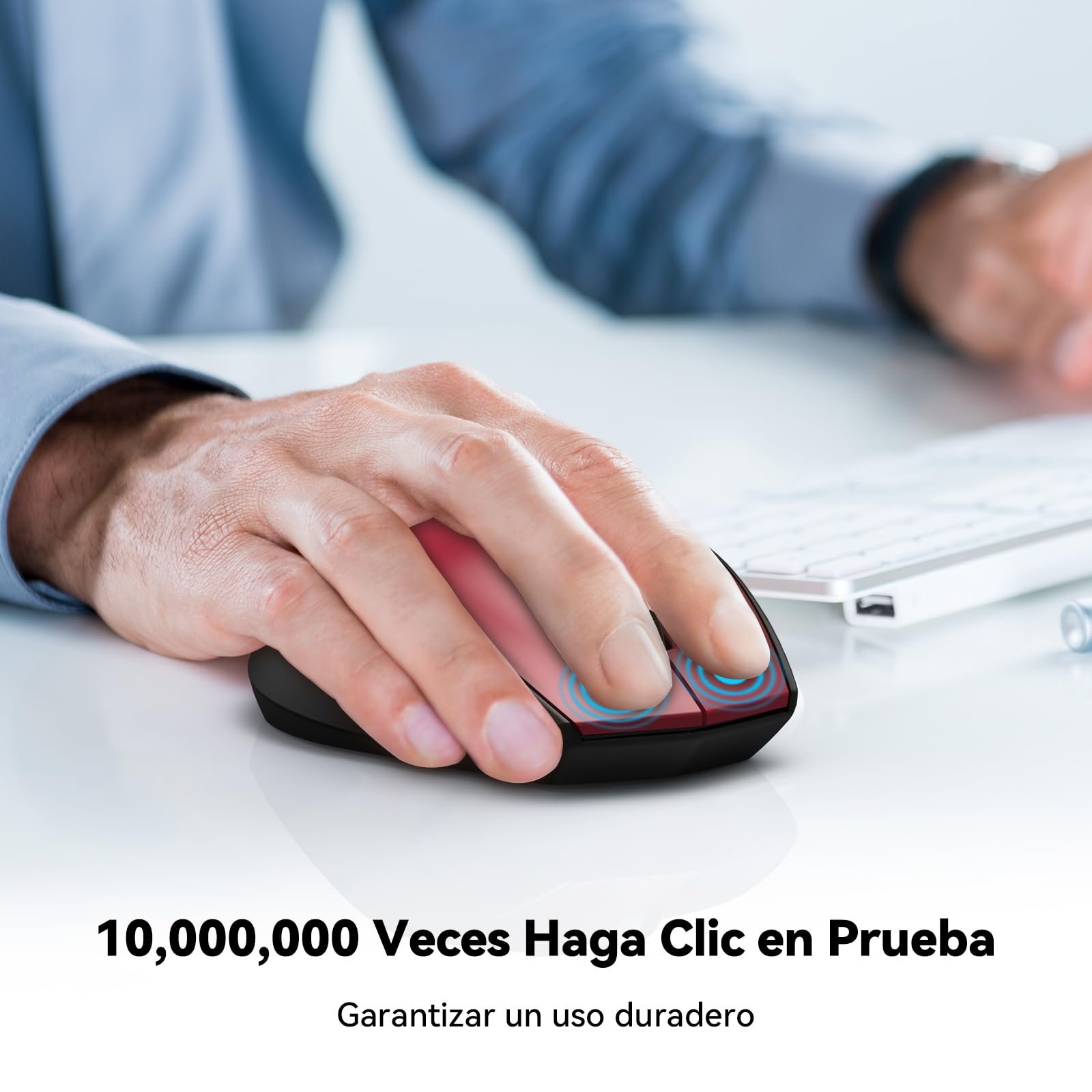 Миша Bluetooth TECKNET Бездротова 3200 DPI Червоний, фото №4