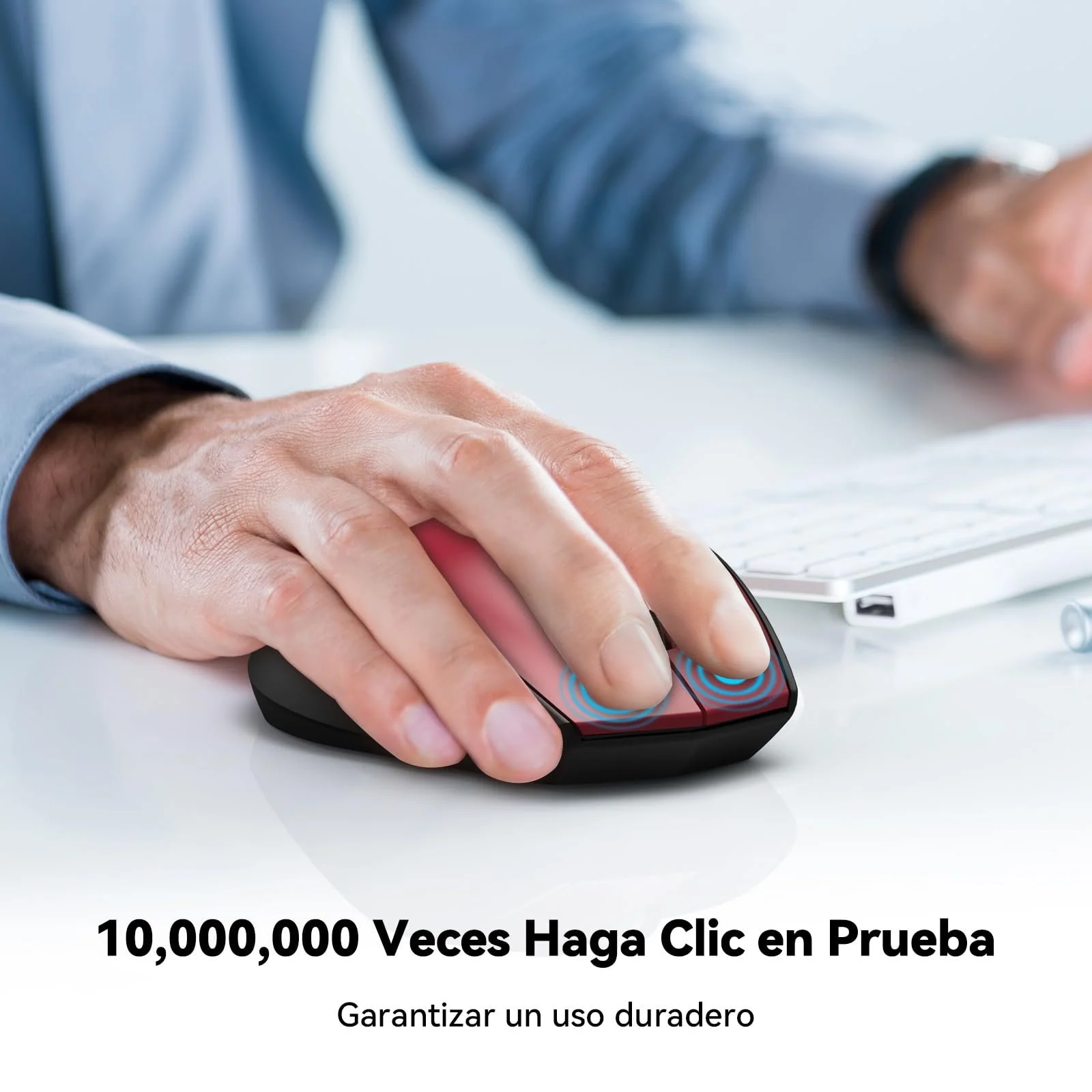 Миша Bluetooth TECKNET Бездротова 3200 DPI Червоний, фото №4