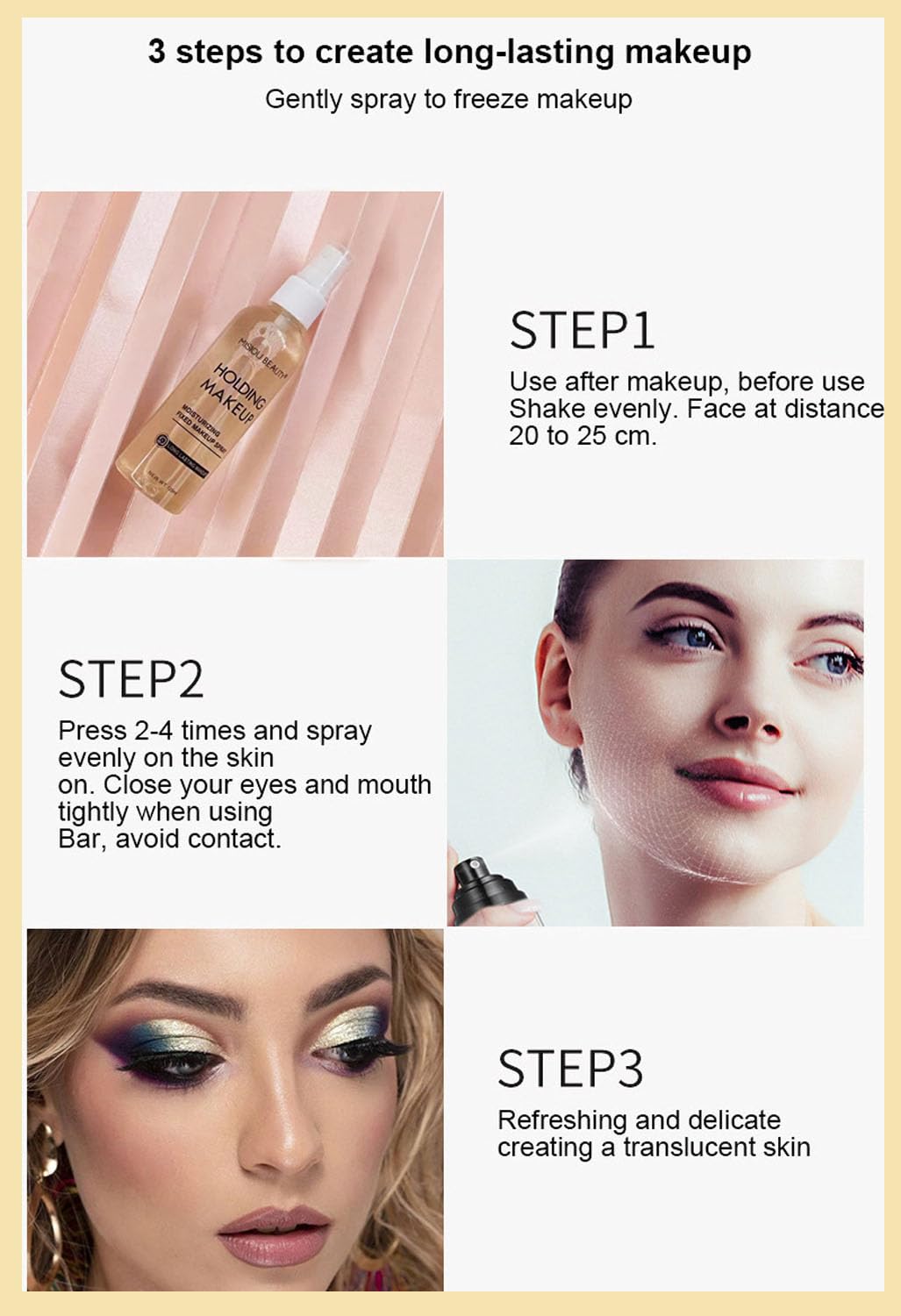 Фиксирующий спрей легкий долгосрочный увлажняющий для сияющего макияжа 4 унции, фото №7 Фиксирующий спрей легкий долгосрочный увлажняющий для сияющего макияжа 4 унции, фото №7
