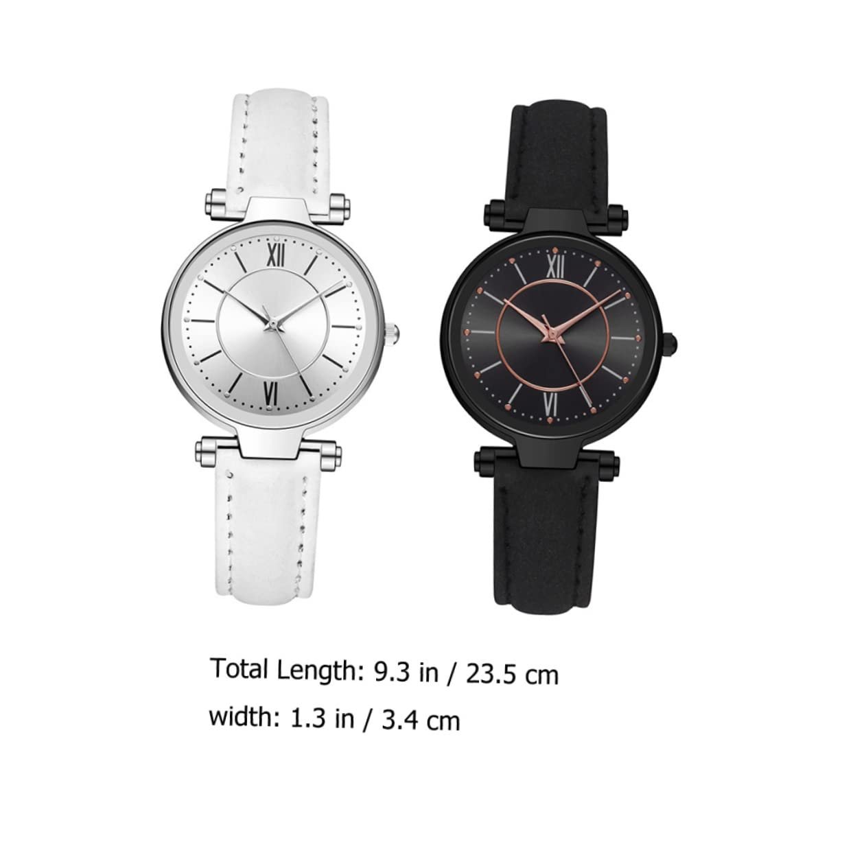 Кварцовий годинник Healvian 2St", жіночий, повсякденний, з імітацією шкіряного ремінця, фото №4