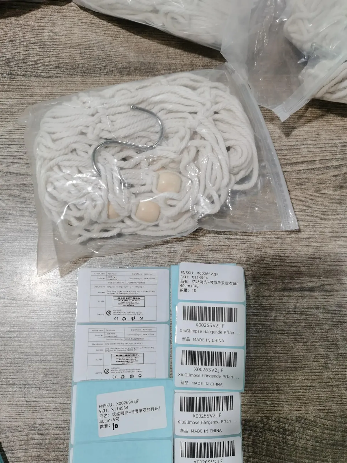 Підвісне кашпо Macramé Бавовняне Біле, фото №2 Підвісне кашпо Macramé Бавовняне Біле, фото №2