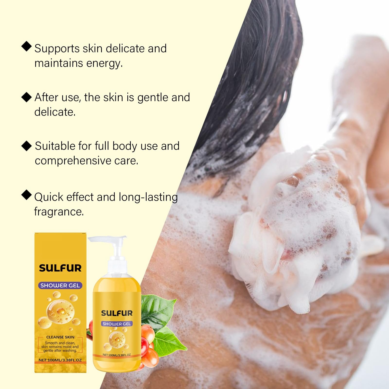 Гель для душу Sulfur Refreshing Natural Moisturising Deep Cleansing 3 шт., фото №6