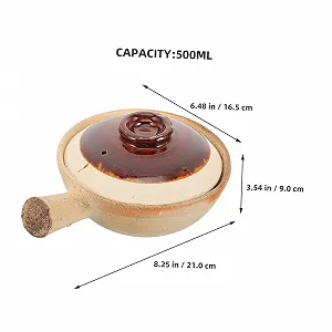 Керамическая кастрюля Veemoon с крышкой для супа и тушения термостойкая synthetic.ua - Фото 1