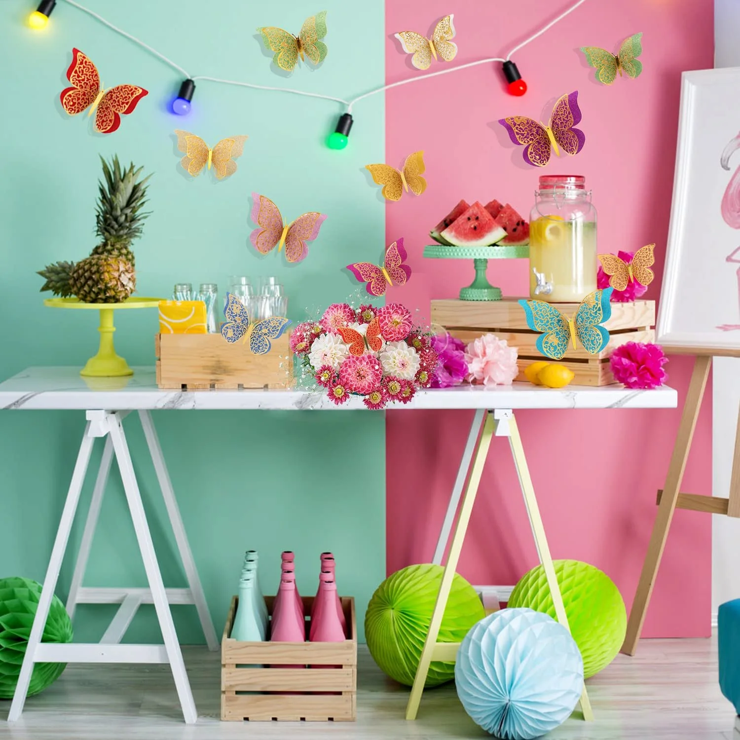 Наклейки на стіну MAMUNU 3D Butterflies 24 шт. Золоті, фото №6 Наклейки на стіну MAMUNU 3D Butterflies 24 шт. Золоті, фото №6