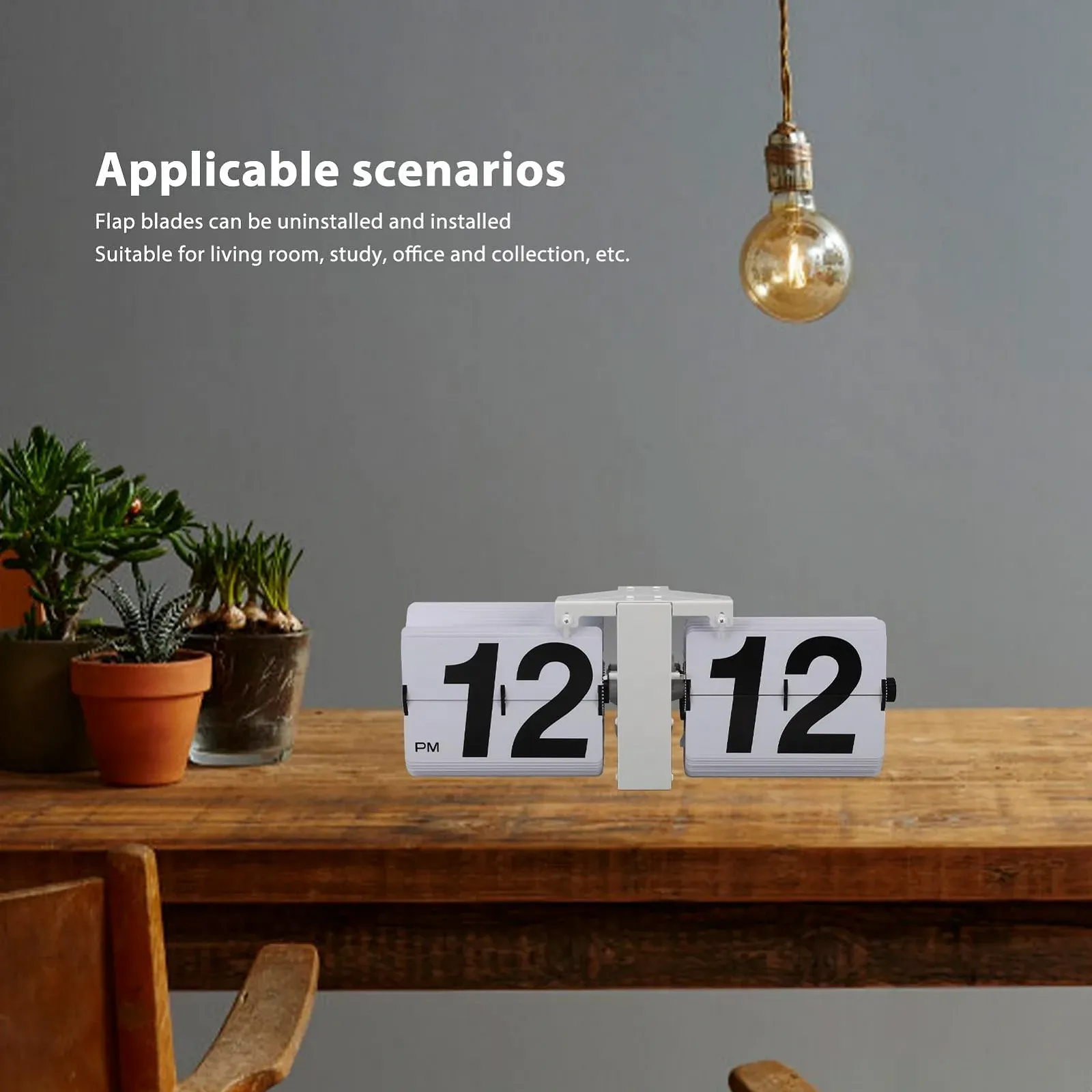 Перекидний годинник PODSJD Вінтаж, механічний перекидний, ретро-дизайн з нержавіючої сталі, великі цифри, міцний матеріал, для дому та офісу (Тип 4), фото №8