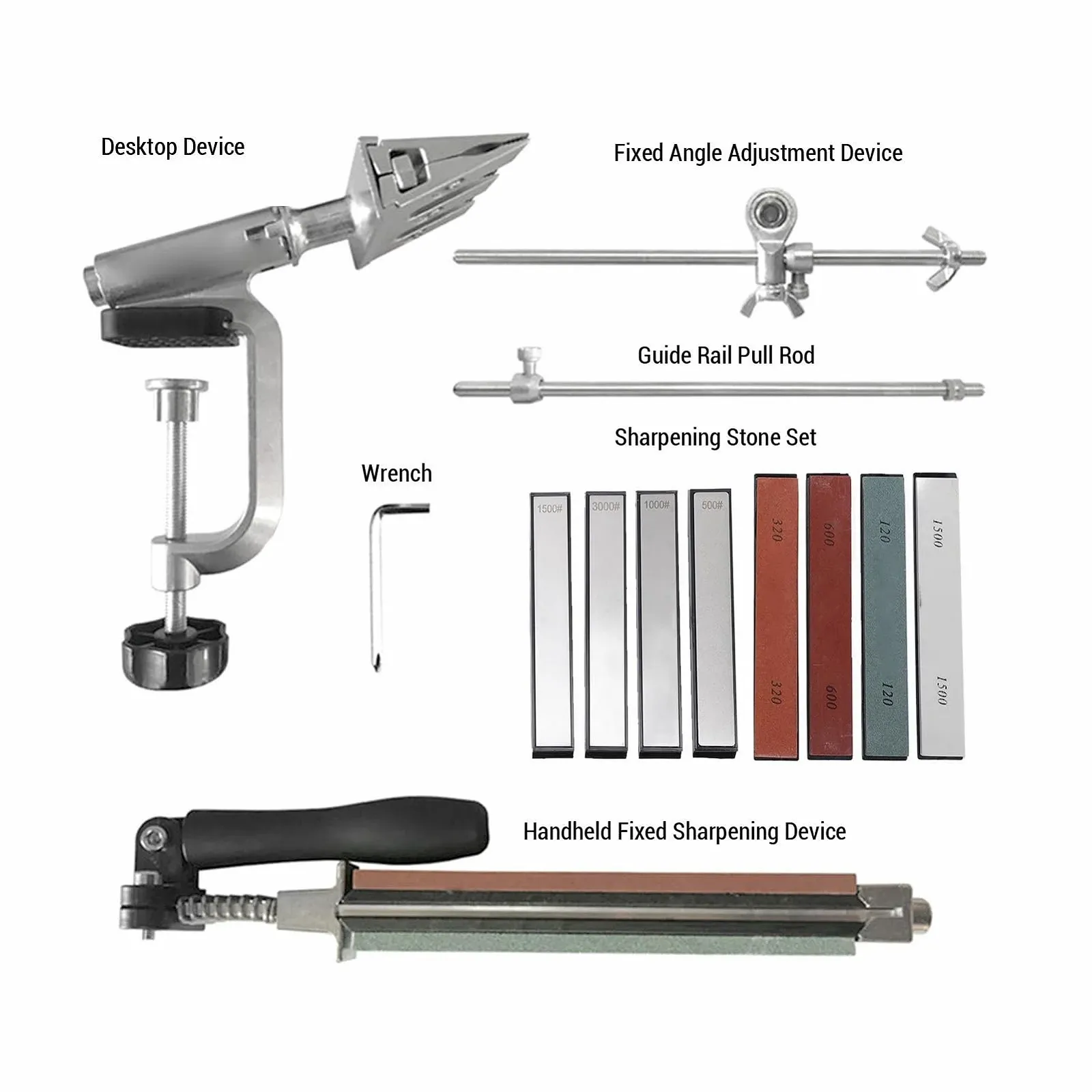 Точилка для ножей с фиксированным углом Профессиональная система заточки 8 камней 360 градусов, фото №4