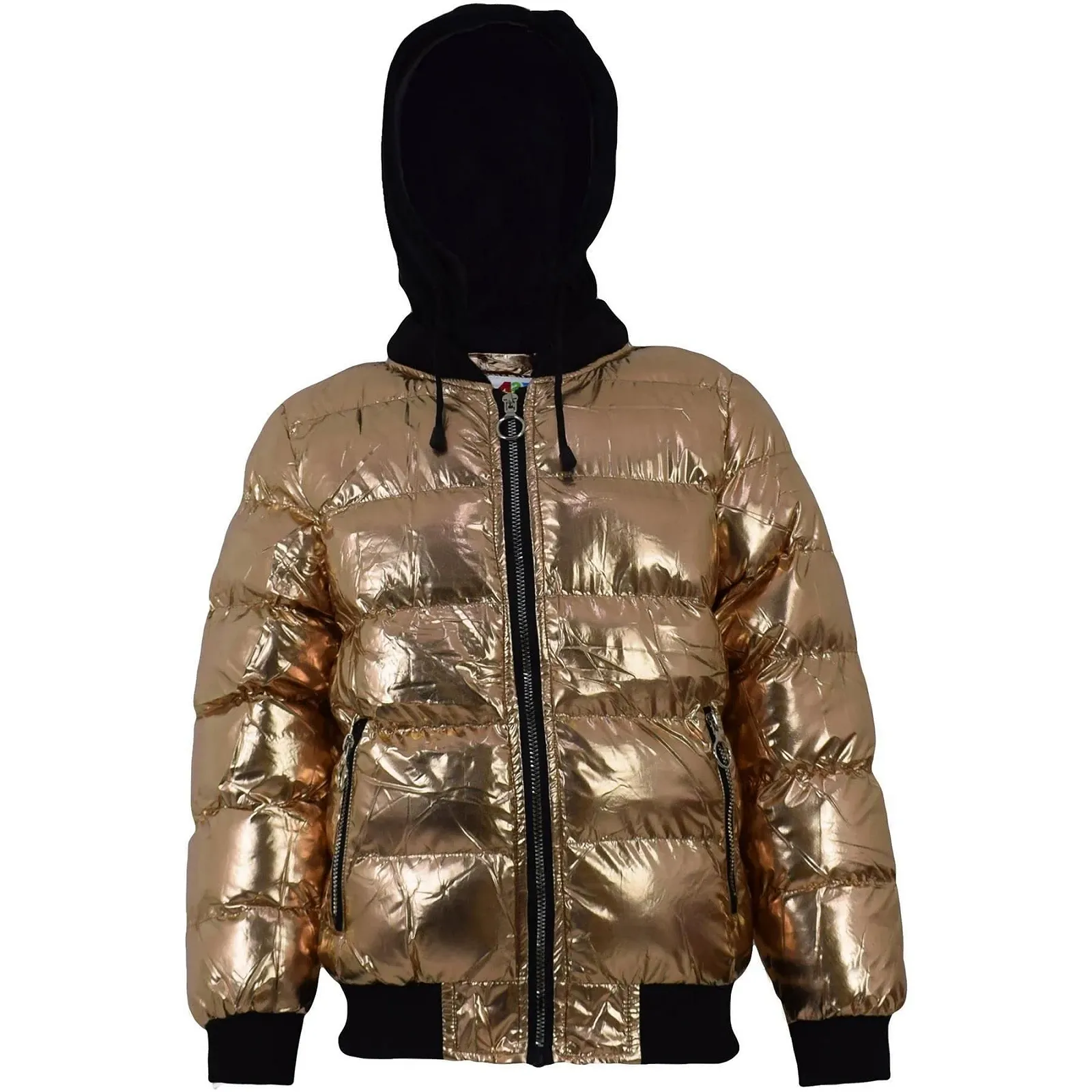 Куртка A2Z 4 Kids Модна стьобана блискуча дитяча металік, фото №3