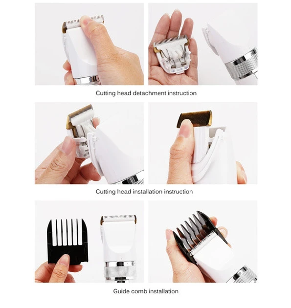 Машинка для стрижки Kemei KM-2172 беспроводная 2 в 1 с триммером носа и ушей 4 насадки 3 Вт Белая, фото №9 Машинка для стрижки Kemei KM-2172 беспроводная 2 в 1 с триммером носа и ушей 4 насадки 3 Вт Белая, фото №9