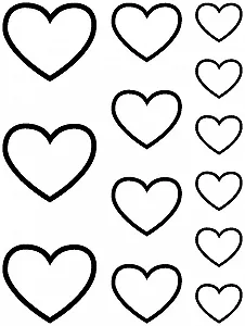 Набір наклейок на стіну Hearts Outline Серця Чорний - Фото 1