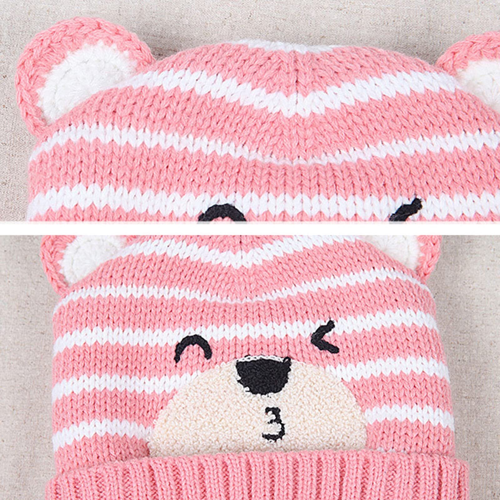 Детская зимняя шапка с ушками медвежонка, фото №5