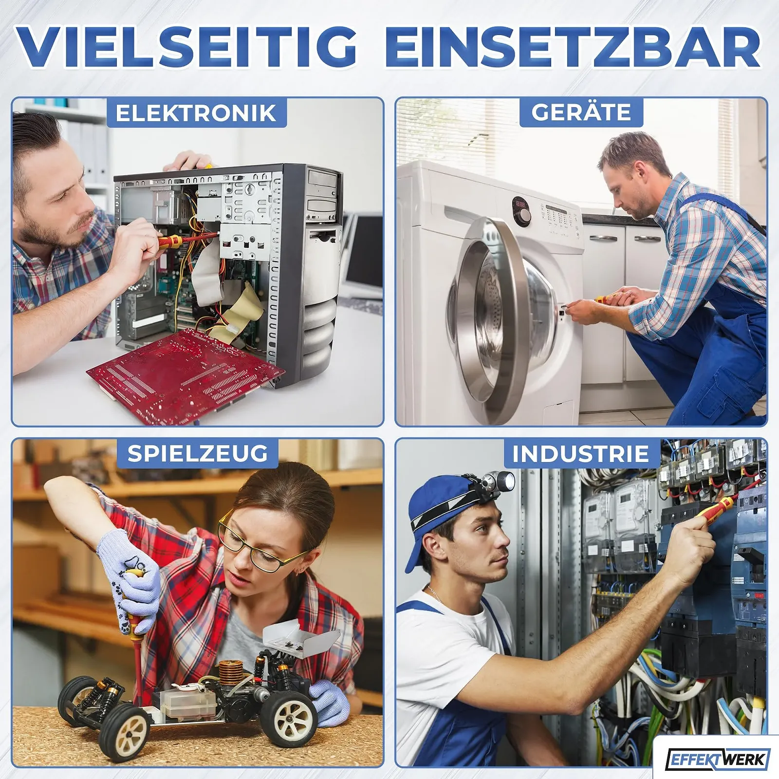 Набір викруток Effektwerk для електрика 13 предметів 1000V VDE магнітні наконечники, фото №7