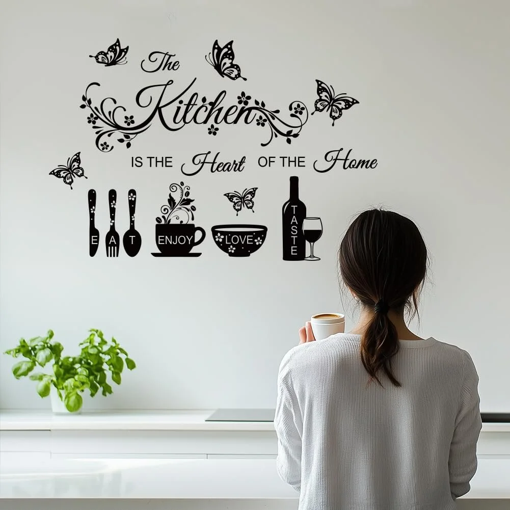 Наклейка для стен ANATTASOUL Kitchen Utensils and Butterfly 96 x 30 см и 60 x 38 см, фото №6