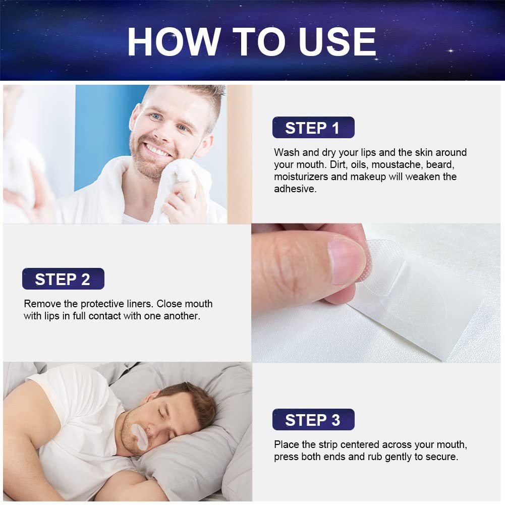 Смужки для рота ACWOO для сну, 90 штук, адгезивні нічні пластирі для рота, фото №7