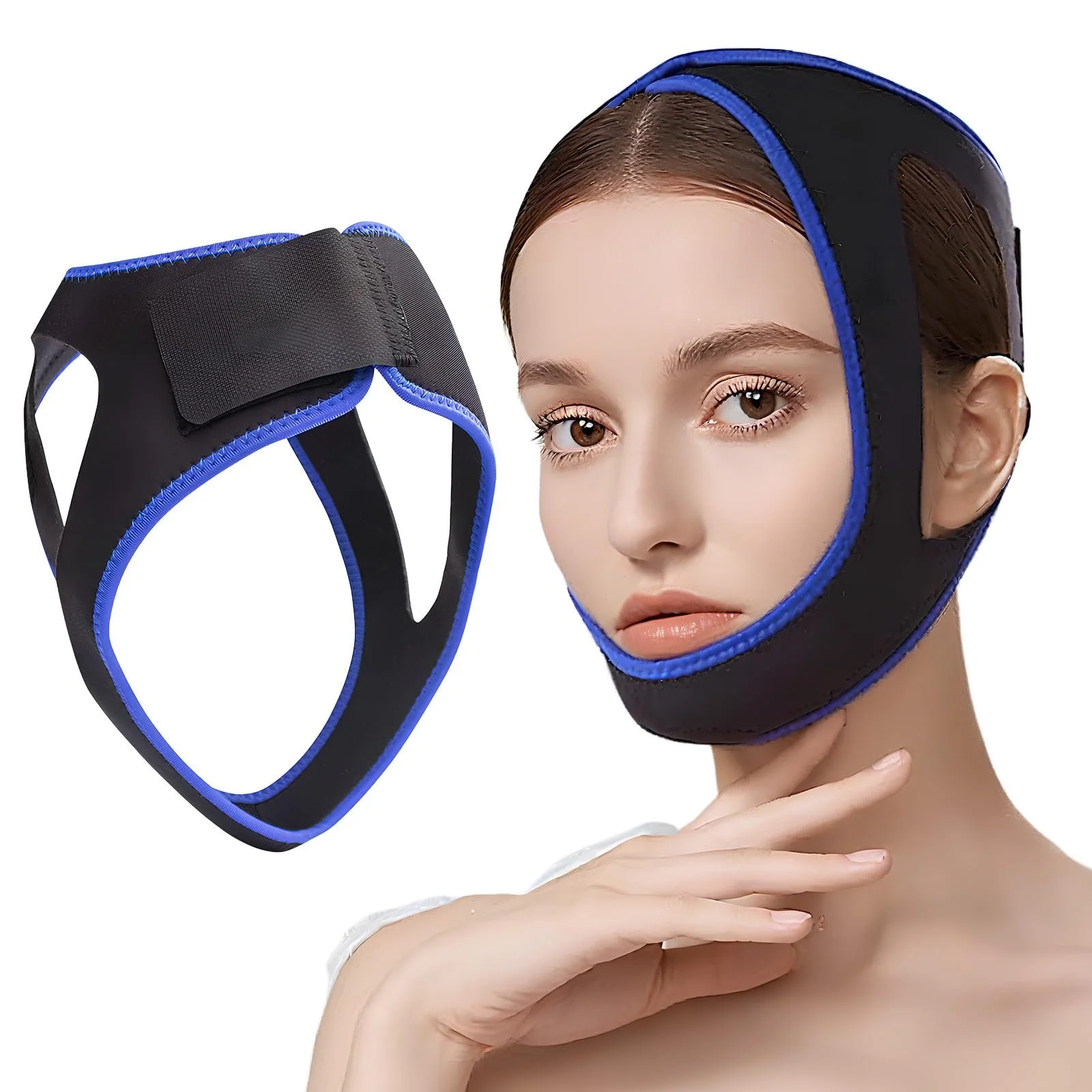 Ремінець для підборіддя проти хропіння, дихаючий регульований стопор, фото №1