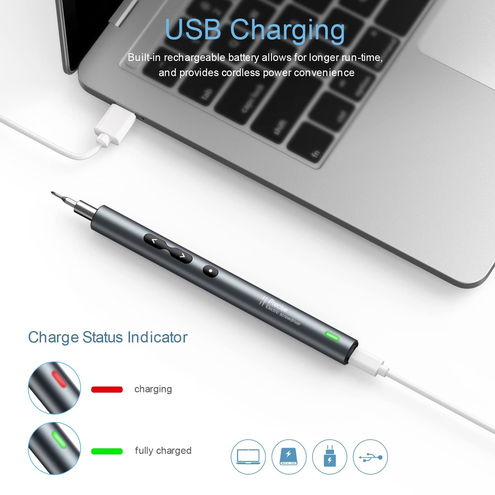 Електрична викрутка Ankilo 28 в 1 24 біти світлодіодні вогні, фото №5