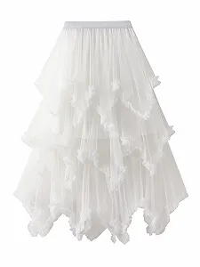 Юбка Тюлевая YILEEGOO Женская, С Высокой Талией, Многослойная Сетка, Балетная, Для Выпускного Вечера, Вечеринок, Тюлевая Пачка, А-Силуэта, Миди - Фото 1