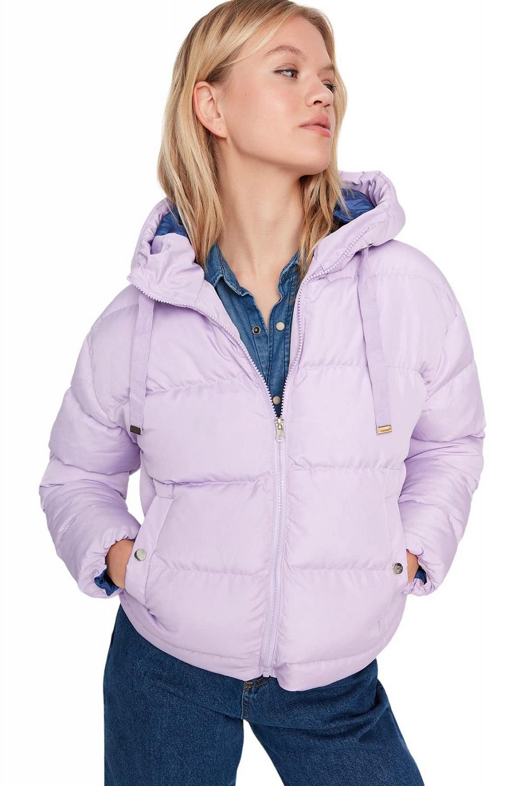 Пальто TRENDYOL Tube Сиреневый, фото №3 Пальто TRENDYOL Tube Сиреневый, фото №3