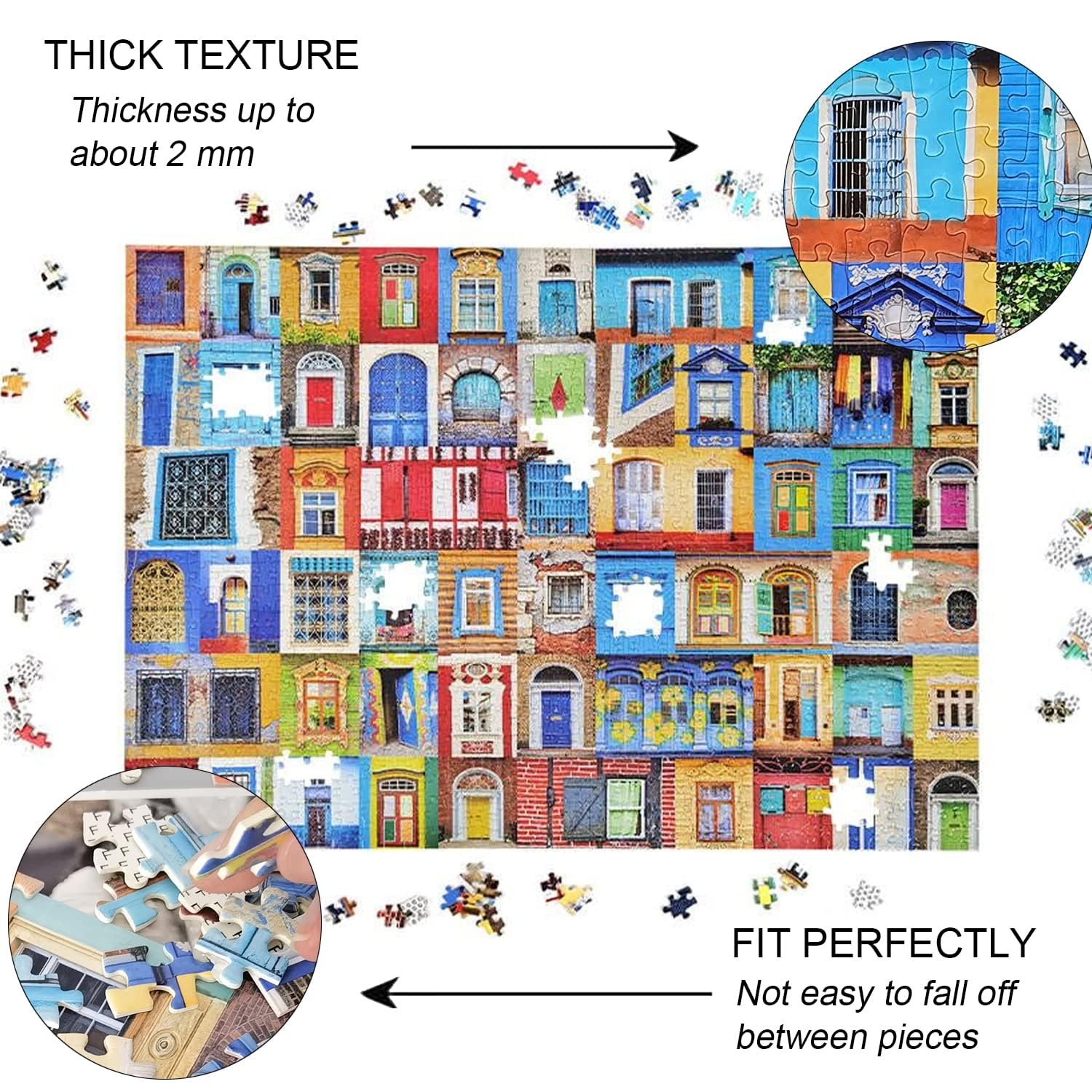 Пазл JMbeauuuty Classic Puzzles Colourful Door and Window of the World 1000 деталей 14+ Разноцветный, фото №5 Пазл JMbeauuuty Classic Puzzles Colourful Door and Window of the World 1000 деталей 14+ Разноцветный, фото №5