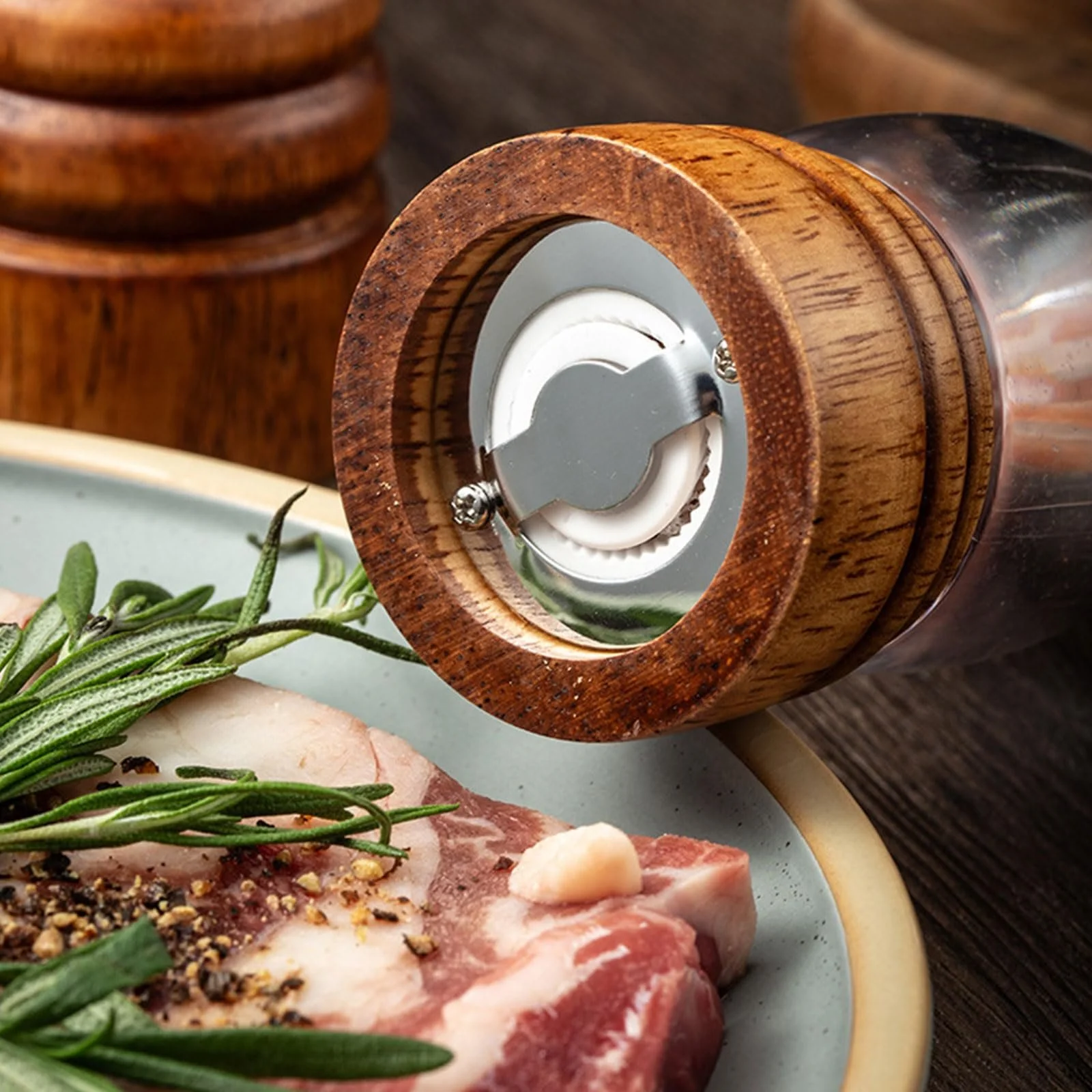 Млин для спецій регульованого помелу Дерев'яний для перцю, фото №7