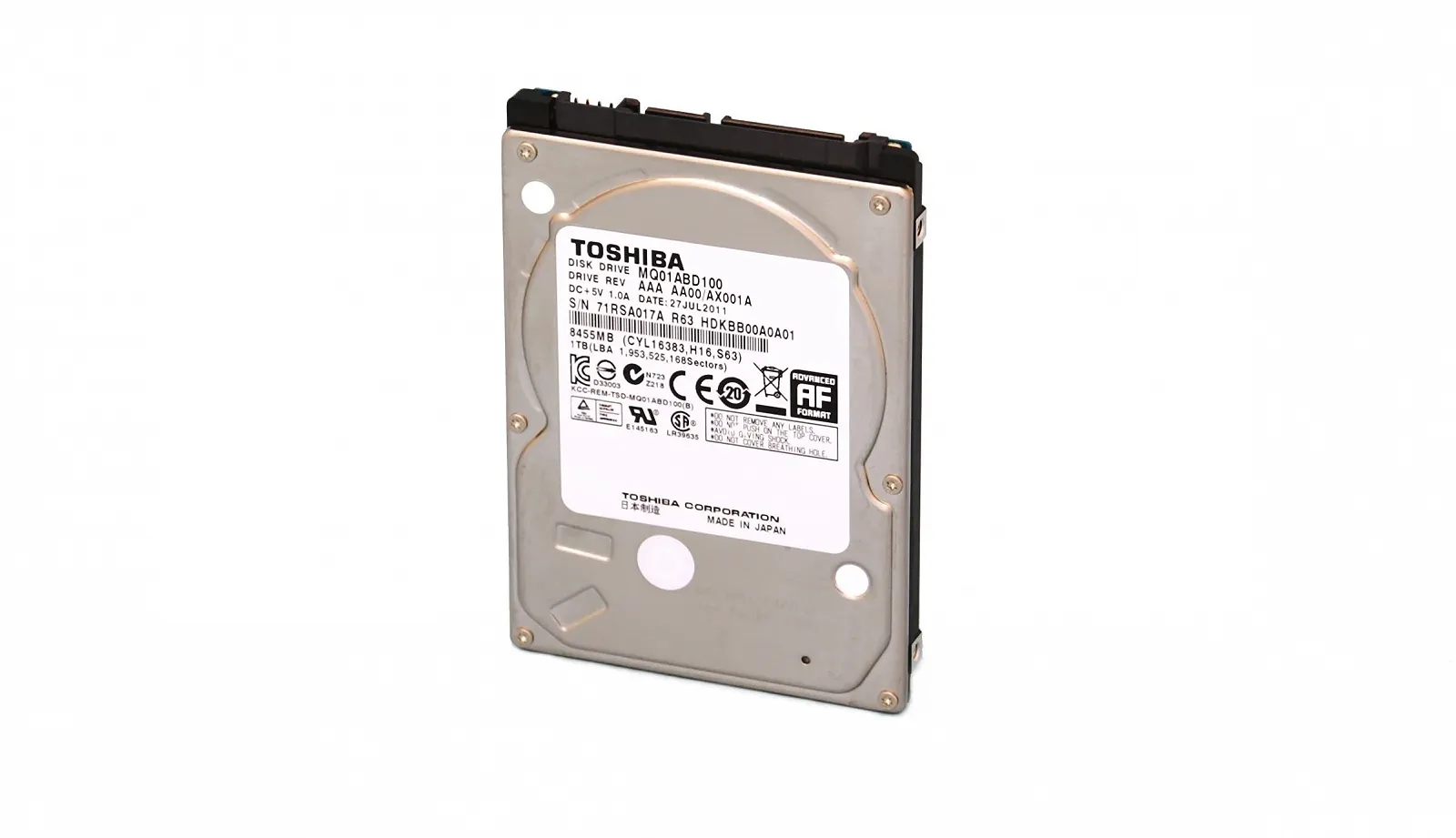 Внутренний жесткий диск Toshiba MQ01ABD032 320GB SATA 3GB/s 5400RPM 2.5" 9.5mm, фото №2