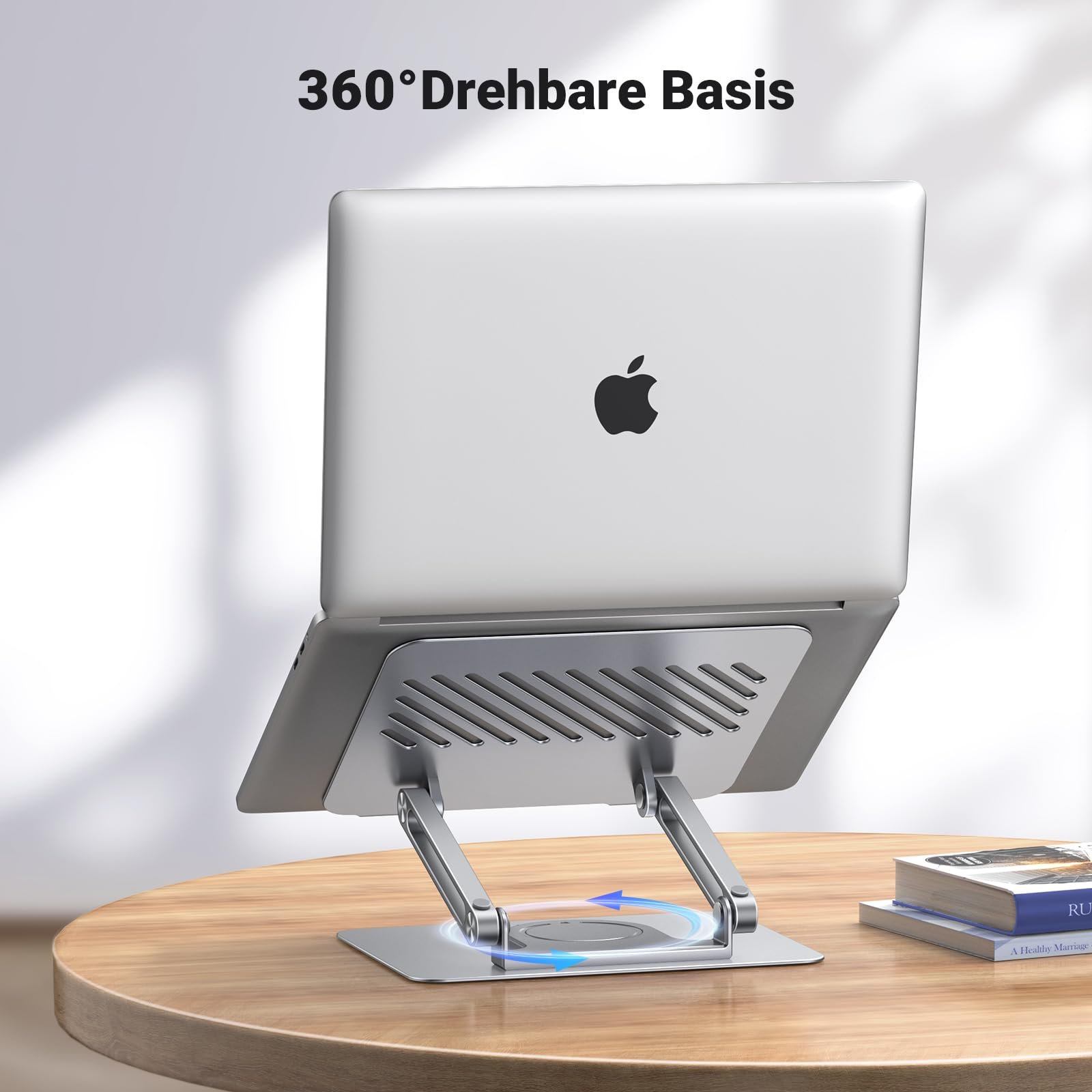Подставка для ноутбука UGREEN, регулируемая по высоте, вращающаяся подставка для ноутбука, вращающееся основание, совместима со всеми ноутбуками 10-17,3 дюймов, MacBook, Dell, Lenovo (серебристая), фото №2 Подставка для ноутбука UGREEN, регулируемая по высоте, вращающаяся подставка для ноутбука, вращающееся основание, совместима со всеми ноутбуками 10-17,3 дюймов, MacBook, Dell, Lenovo (серебристая), фото №2