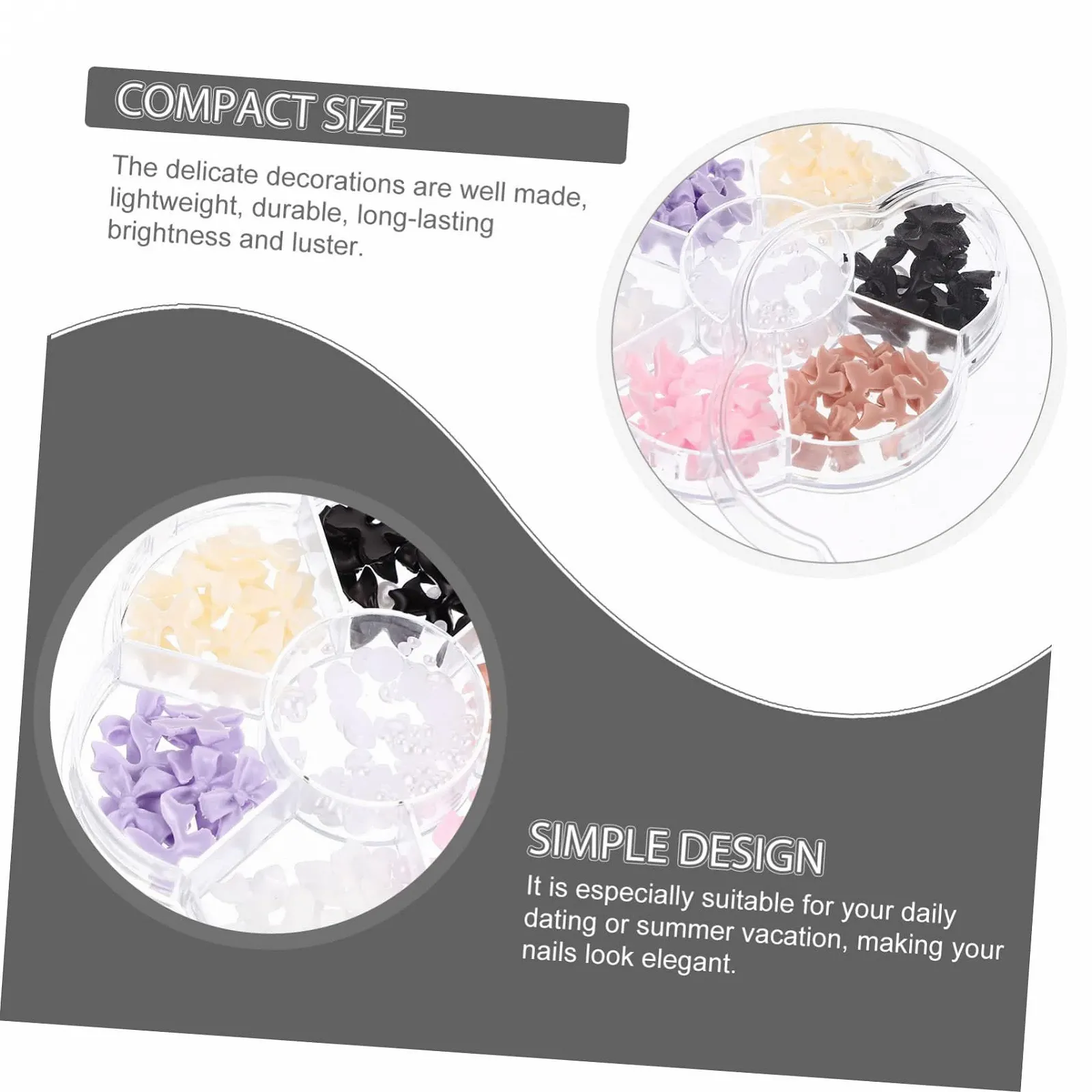 Украшения для ногтей Бант FRCOLOR со стразами для творческого дизайна ногтей, фото №5