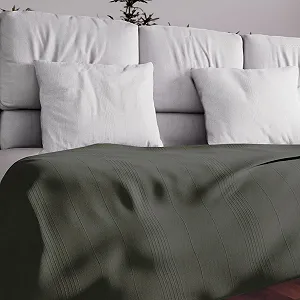 Покривало Бавовняне Soleil d'ocre Adele Однотонний Хакі 180 x 220 см - Фото 1