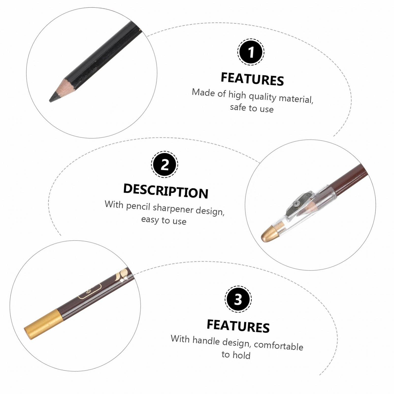 Олівець для брів Angoily 5 штук з точилкою, фото №5