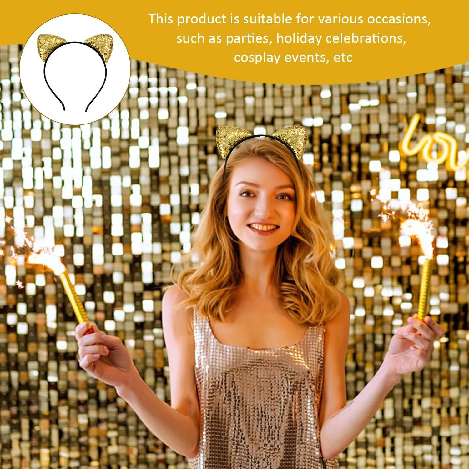 Обруч Вушка кота Блискітки, фото №5